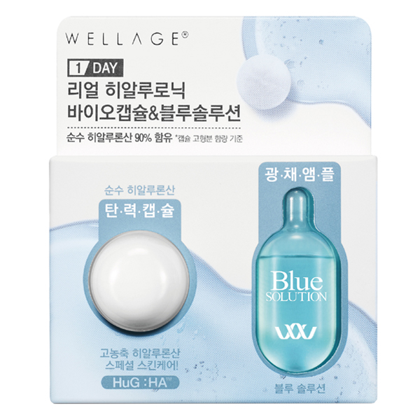 Wellage Real Hyaluronic Bio Capsule & Blue Solution เซรั่ม 